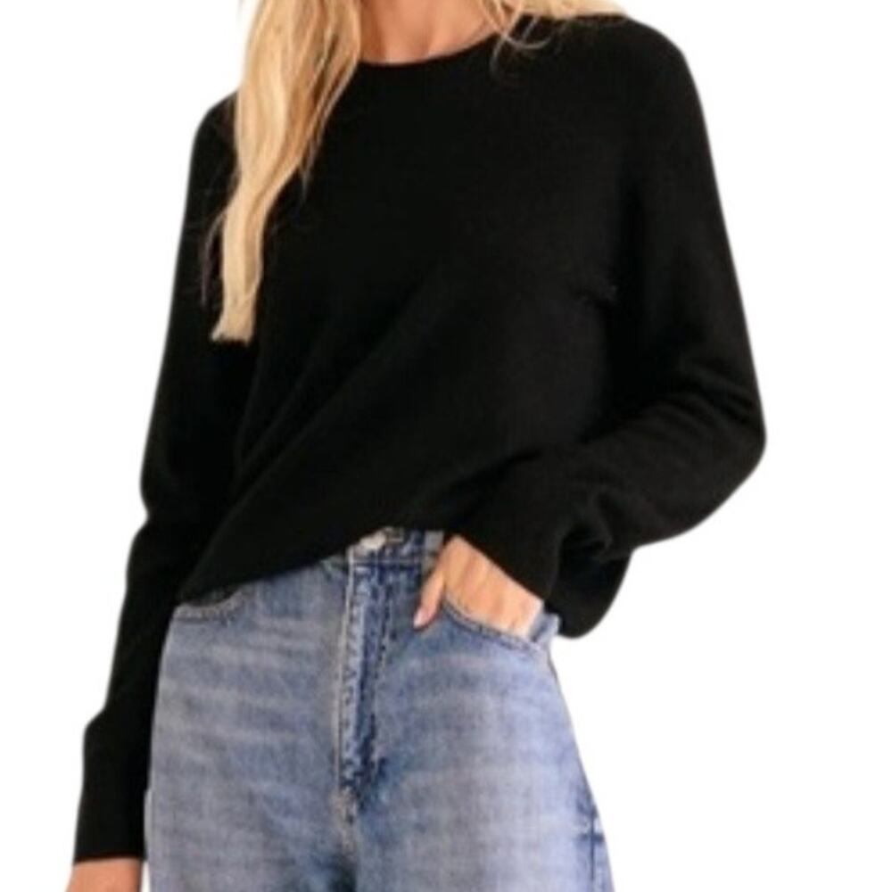 NAADAM Featherweight Cashmere Crewneck Sweater in Black - Women's Size Large